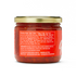Sweet Red Pepper Relish jar, left side of label: nutrition facts and ingredients